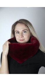 Red-Bordeaux rex fur neck warmer